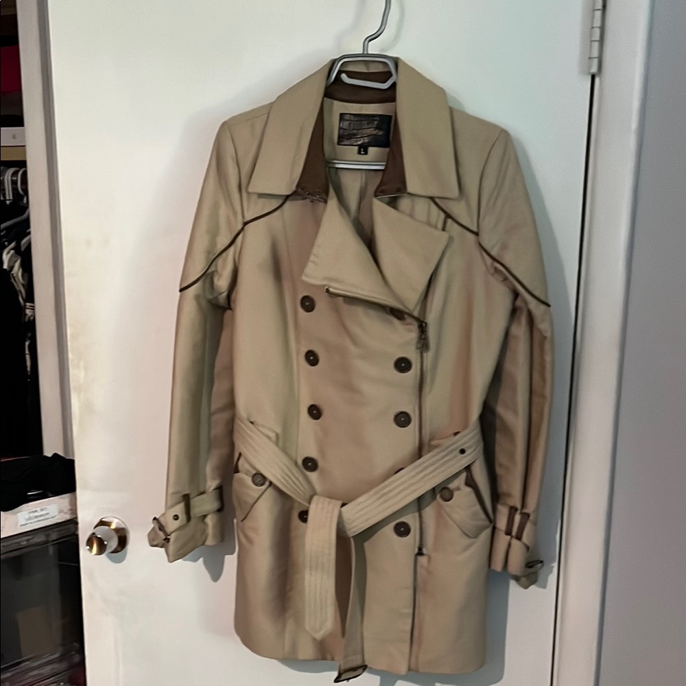Sam Edelman Brown Croc-Embossed Label Coat